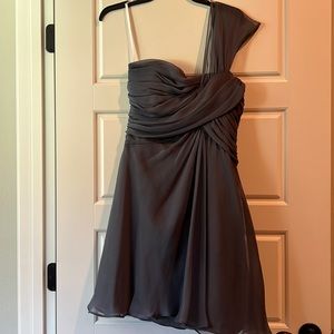 Jasmine Gray One Shoulder Runched Top Dress - Size 10